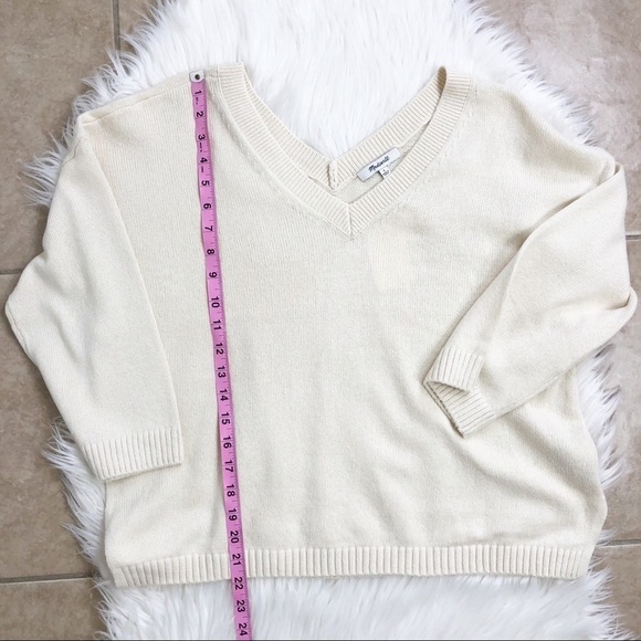 New Madewell Double-V Pullover in Antique Cream - Picture 9 of 10